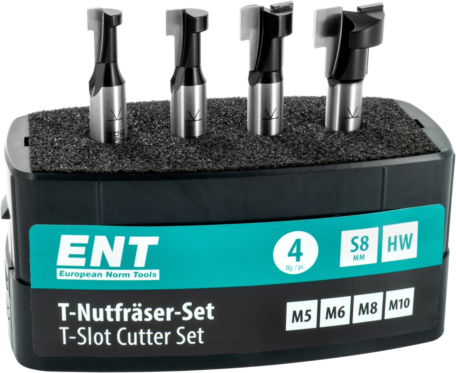 T-Nutfräser-Set für metrische Schraubenköpfe D M5-6-8-10 S 8mm             (ENT)