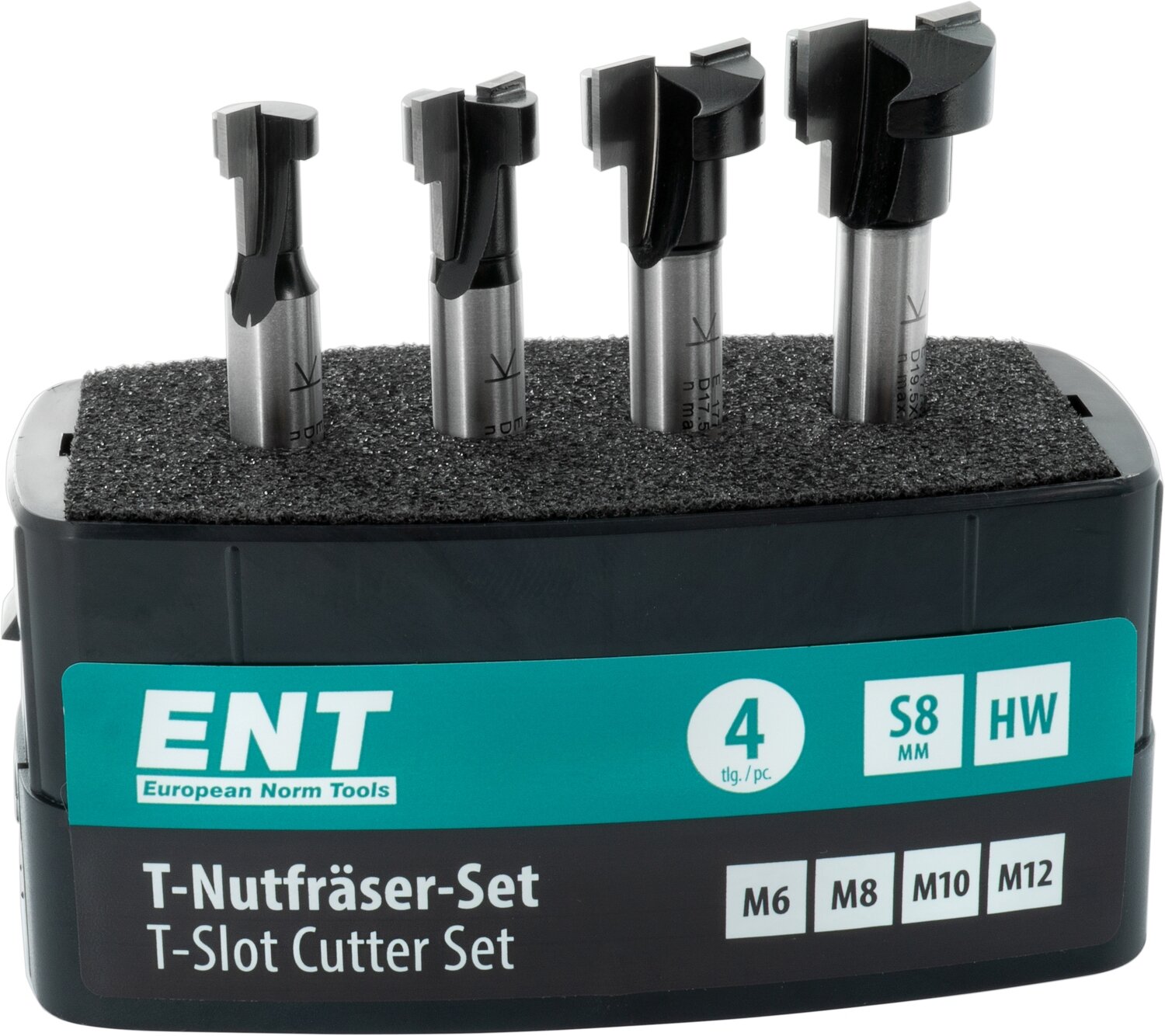 T-Nutfräser-Set für metrische Schraubenköpfe D M6-8-10-12 S 8mm             (ENT)