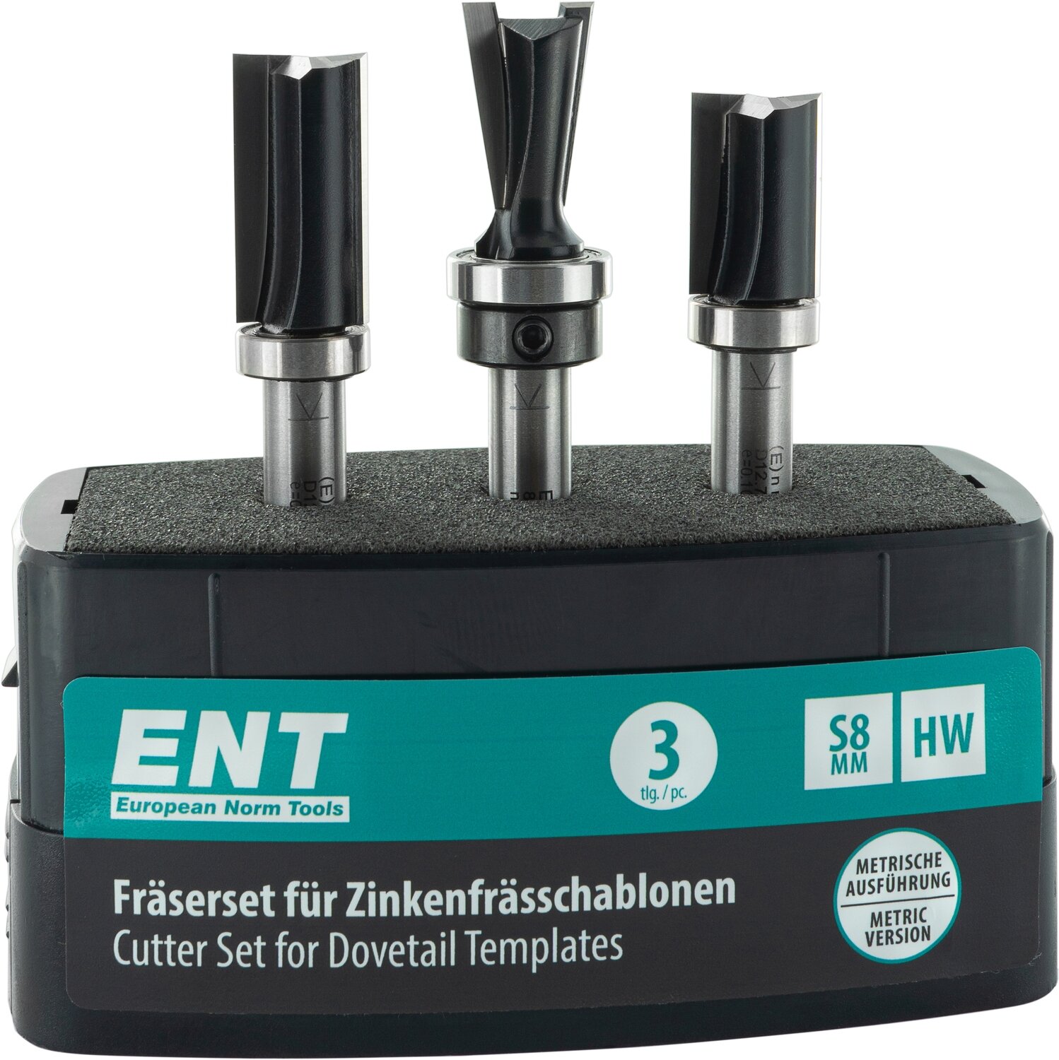 Fräserset für Zinkenfrässchablonen Metrische Ausführung S 8mm               (ENT)