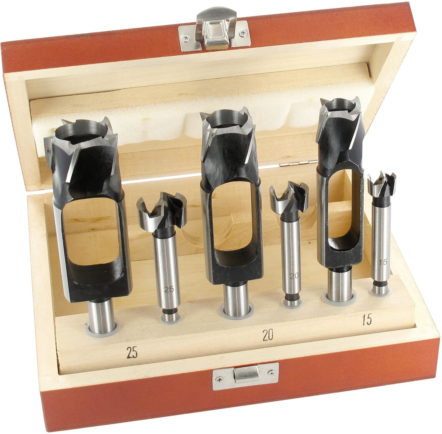 Zapfenschneider-Forstnerbohrer-Set kombiniert D 15-20-25mm S1 8mm S2 13mm           (ENT)