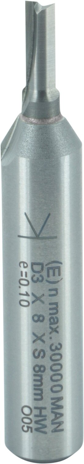 Nutfräser mit Hartmetall-Bohrschneide D 3mm NL 8mm GL 45mm S 8mm SL 32mm       (ENT)