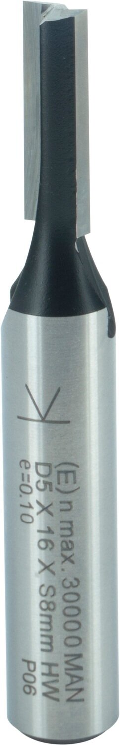 Nutfräser mit angeschliffener Bohrschneide D 5mm NL 16mm GL 53mm S 8mm SL 32mm       (ENT)