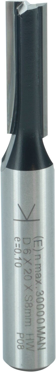 Nutfräser mit angeschliffener Bohrschneide D 6mm NL 19mm GL 55mm S 8mm SL 32mm       (ENT)