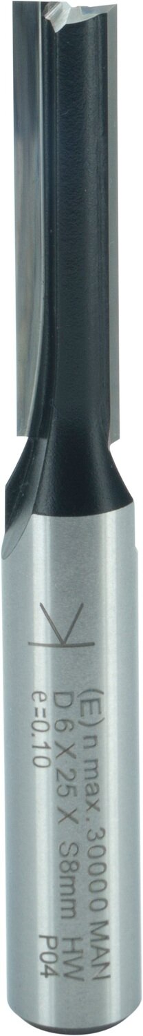 Nutfräser mit angeschliffener Bohrschneide D 6mm NL 25mm GL 61mm S 8mm SL 32mm       (ENT)