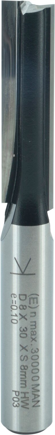 Nutfräser mit angeschliffener Bohrschneide D 8mm NL 30mm GL 65mm S 8mm SL 32mm       (ENT)