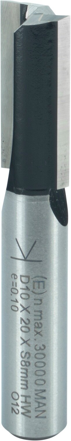 Nutfräser mit angeschliffener Bohrschneide D 10mm NL 20mm GL 52mm S 8mm SL 32mm       (ENT)