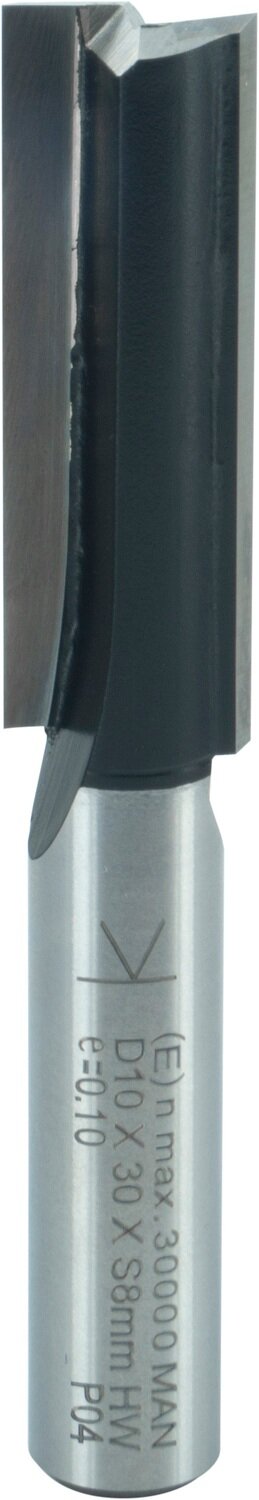 Nutfräser mit angeschliffener Bohrschneide D 10mm NL 30mm GL 62mm S 8mm SL 32mm       (ENT)