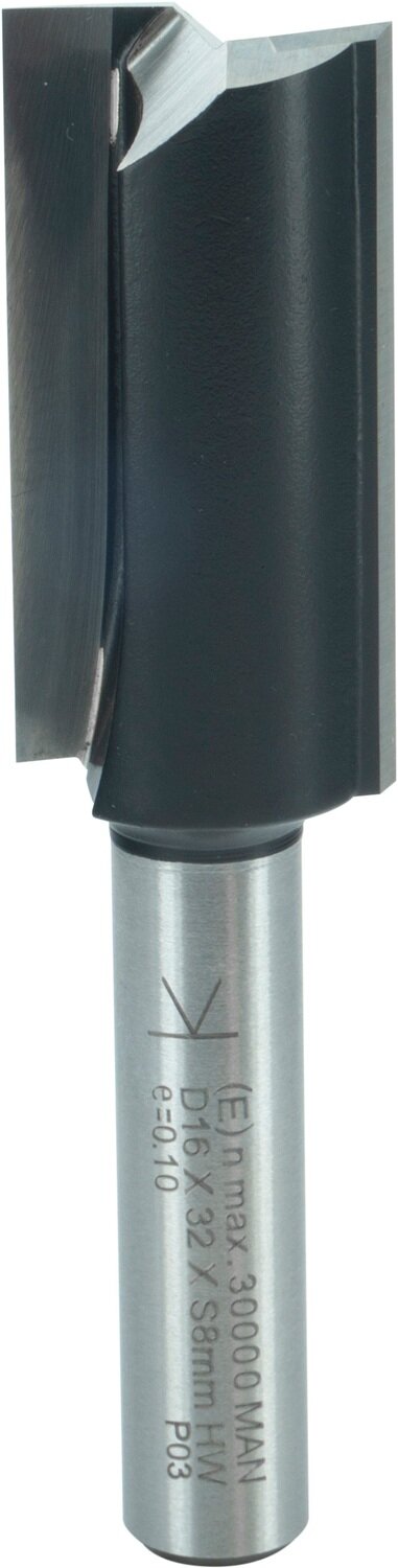 Nutfräser mit angeschliffener Bohrschneide D 16mm NL 32mm GL 64mm S 8mm SL 32mm       (ENT)