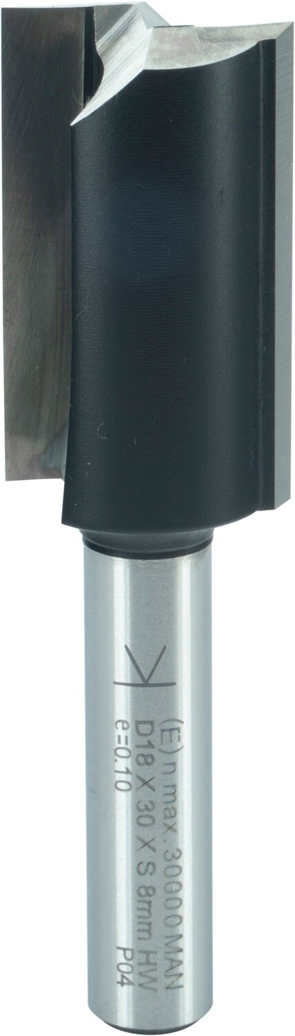 Nutfräser mit angeschliffener Bohrschneide D 18mm NL 30mm GL 62mm S 8mm SL 32mm       (ENT)