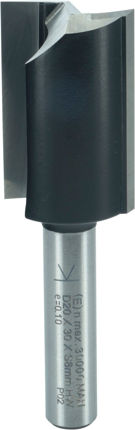 Nutfräser mit angeschliffener Bohrschneide D 20mm NL 30mm GL 62mm S 8mm SL 32mm       (ENT)