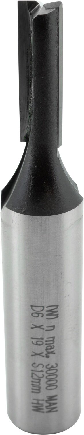 Nutfräser mit angeschliffener Bohrschneide D 6mm NL 19mm GL 67mm S 12mm SL 40mm       (ENT)