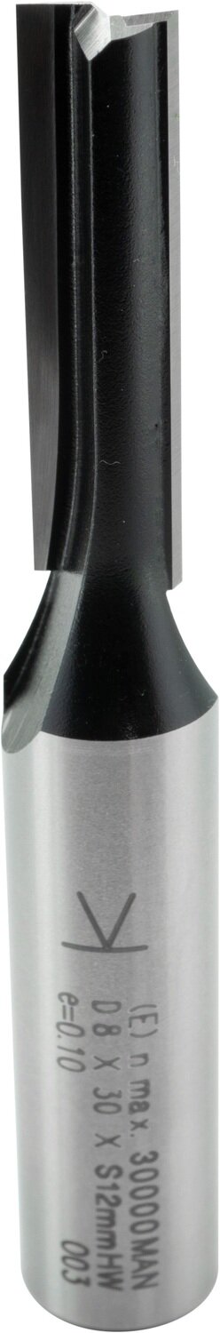 Nutfräser mit angeschliffener Bohrschneide D 8mm NL 30mm GL 77mm S 12mm SL 40mm       (ENT)