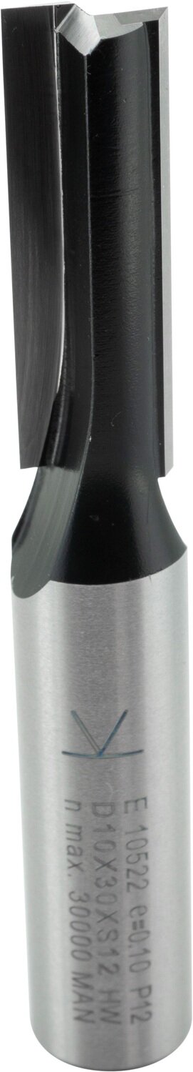Nutfräser mit angeschliffener Bohrschneide D 10mm NL 30mm GL 76mm S 12mm SL 40mm       (ENT)