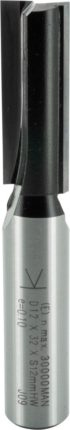 Nutfräser mit angeschliffener Bohrschneide D 12mm NL 32mm GL 76mm S 12mm SL 40mm       (ENT)