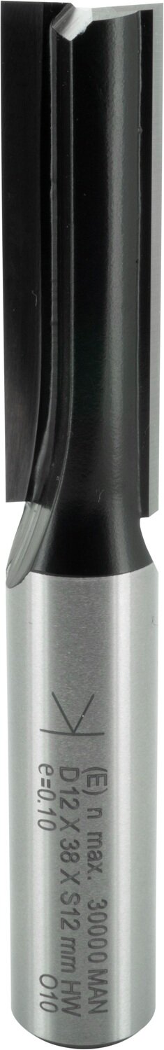 Nutfräser mit angeschliffener Bohrschneide D 12mm NL 38mm GL 82mm S 12mm SL 40mm       (ENT)