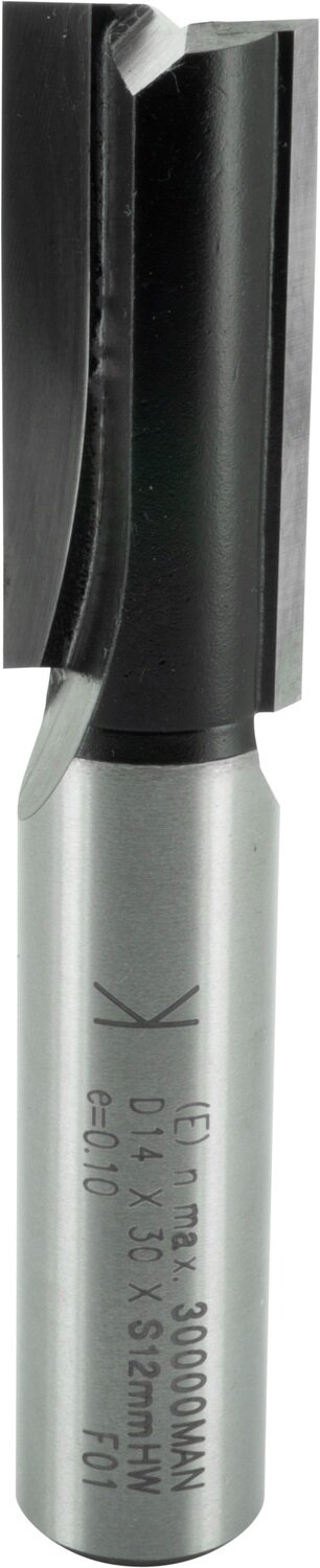 Nutfräser mit angeschliffener Bohrschneide D 14mm NL 30mm GL 72mm S 12mm SL 40mm       (ENT)