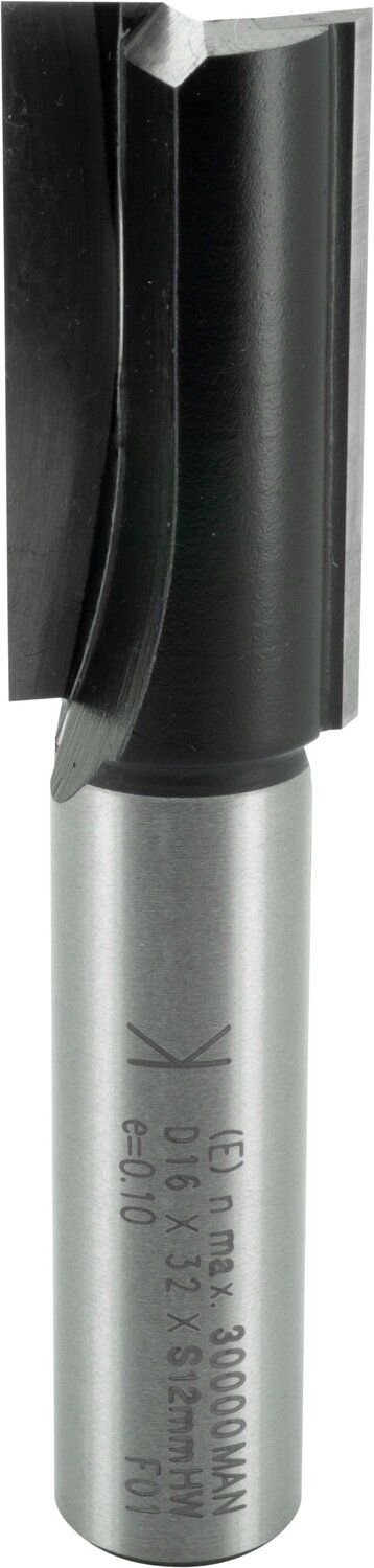 Nutfräser mit angeschliffener Bohrschneide D 16mm NL 32mm GL 72mm S 12mm SL 40mm       (ENT)