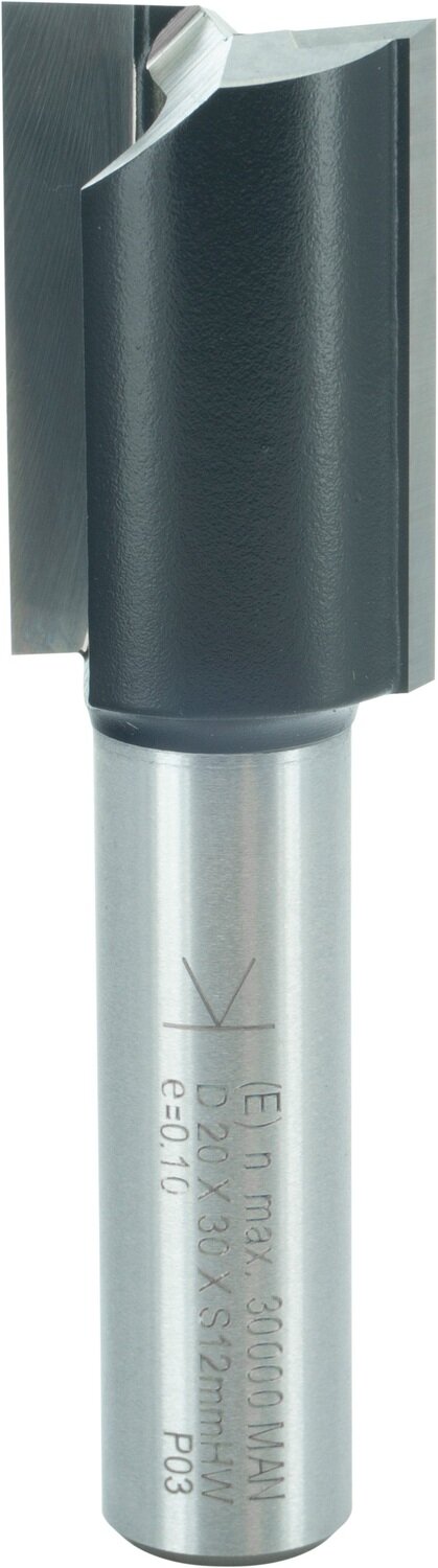 Nutfräser mit angeschliffener Bohrschneide D 20mm NL 30mm GL 70mm S 12mm SL 40mm       (ENT)