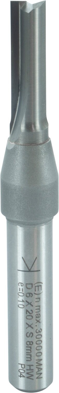 Nutfräser mit Hartmetall-Bohrschneide D 6mm NL 20mm GL 69mm S 8mm SL 32mm       (ENT)