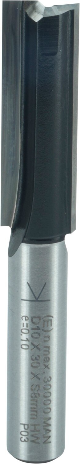 Nutfräser mit Hartmetall-Bohrschneide D 10mm NL 30mm GL 62mm S 8mm SL 32mm       (ENT)