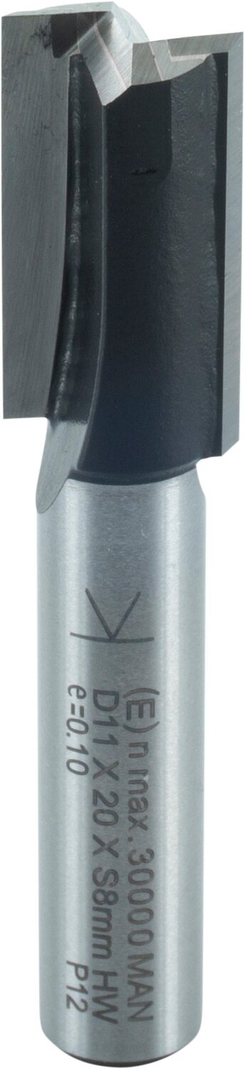 Nutfräser mit Hartmetall-Bohrschneide D 11mm NL 20mm GL 52mm S 8mm SL 32mm       (ENT)