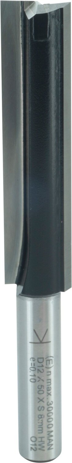 Nutfräser mit Hartmetall-Bohrschneide D 12mm NL 50mm GL 82mm S 8mm SL 32mm       (ENT)