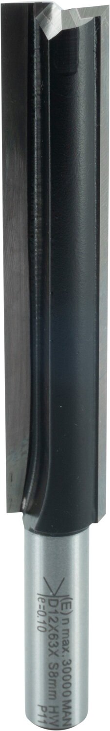 Nutfräser mit Hartmetall-Bohrschneide D 12mm NL 63mm GL 92mm S 8mm SL 29mm       (ENT)