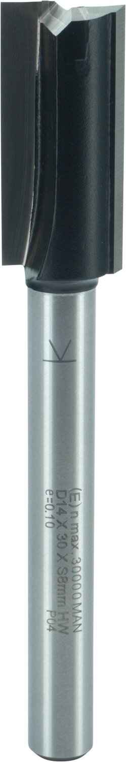 Nutfräser mit Hartmetall-Bohrschneide D 14mm NL 30mm GL 90mm S 8mm SL 58mm       (ENT)