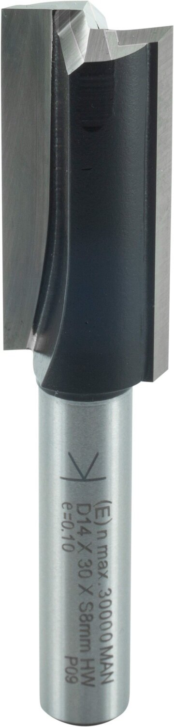 Nutfräser mit Hartmetall-Bohrschneide D 14mm NL 30mm GL 62mm S 8mm SL 32mm       (ENT)