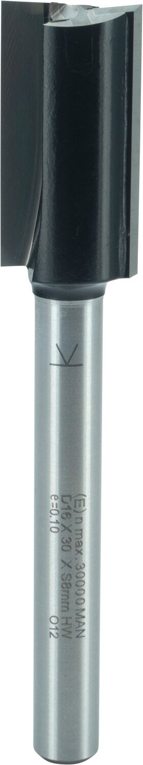 Nutfräser mit Hartmetall-Bohrschneide D 16mm NL 30mm GL 90mm S 8mm SL 58mm       (ENT)