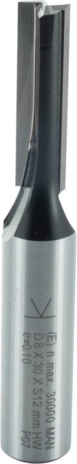 Nutfräser mit Hartmetall-Bohrschneide D 8mm NL 30mm GL 77mm S 12mm SL 40mm       (ENT)