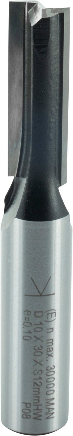 Nutfräser mit Hartmetall-Bohrschneide D 10mm NL 30mm GL 76mm S 12mm SL 40mm       (ENT)