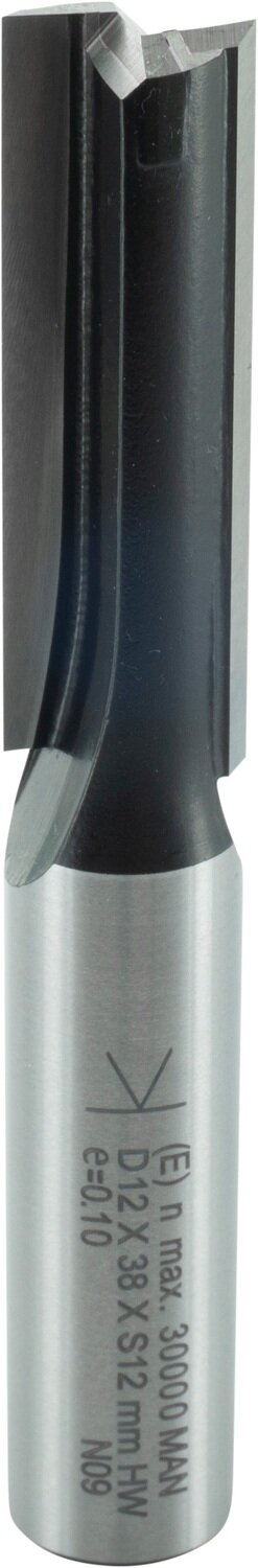 Nutfräser mit Hartmetall-Bohrschneide D 12mm NL 38mm GL 82mm S 12mm SL 40mm       (ENT)