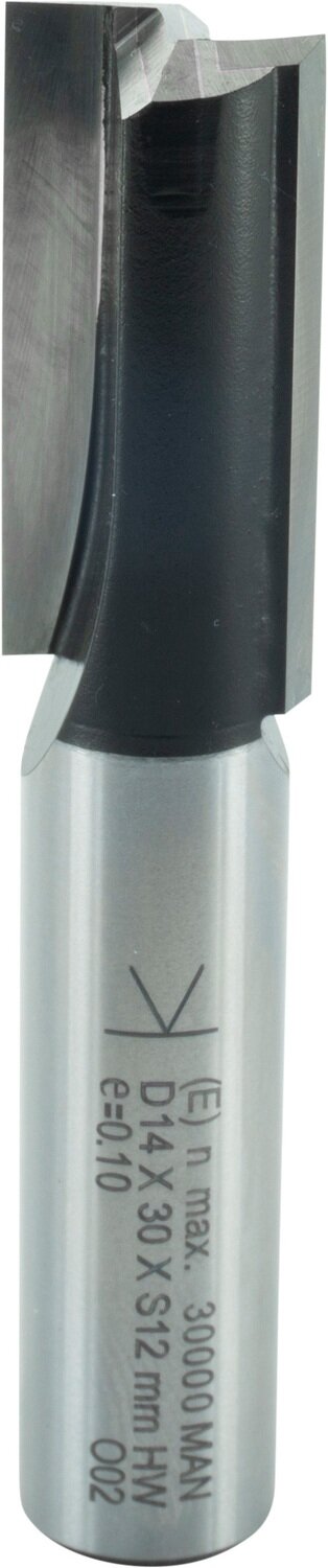 Nutfräser mit Hartmetall-Bohrschneide D 14mm NL 30mm GL 72mm S 12mm SL 40mm       (ENT)