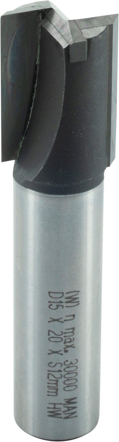 Nutfräser mit Hartmetall-Bohrschneide D 15mm NL 20mm GL 60mm S 12mm SL 40mm       (ENT)