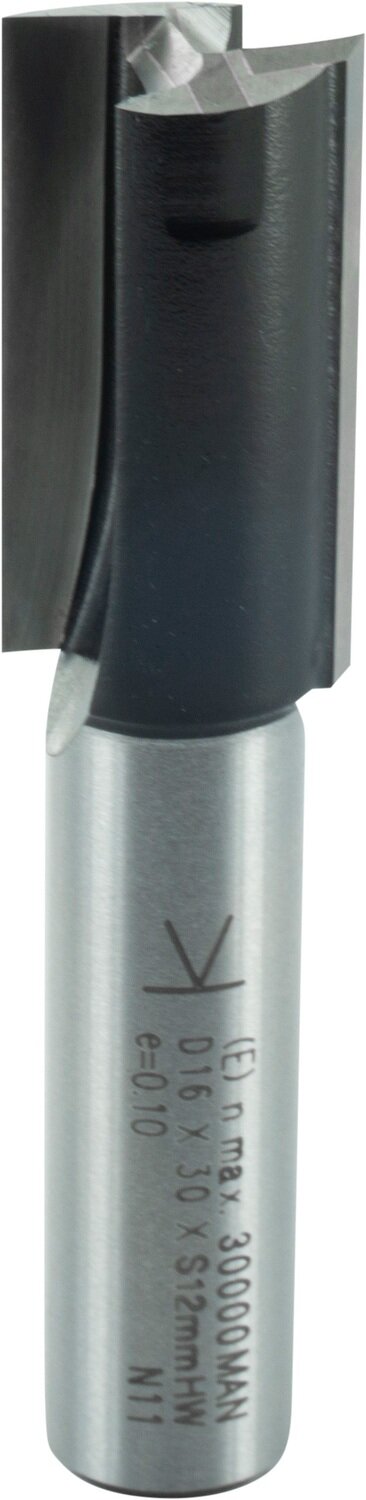 Nutfräser mit Hartmetall-Bohrschneide D 16mm NL 30mm GL 70mm S 12mm SL 40mm       (ENT)