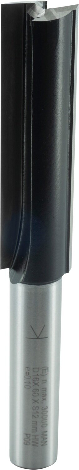 Nutfräser mit Hartmetall-Bohrschneide D 16mm NL 60mm GL 110mm S 12mm SL 50mm       (ENT)