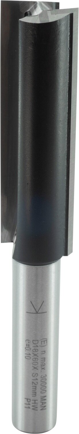 Nutfräser mit Hartmetall-Bohrschneide D 18mm NL 60mm GL 110mm S 12mm SL 50mm       (ENT)