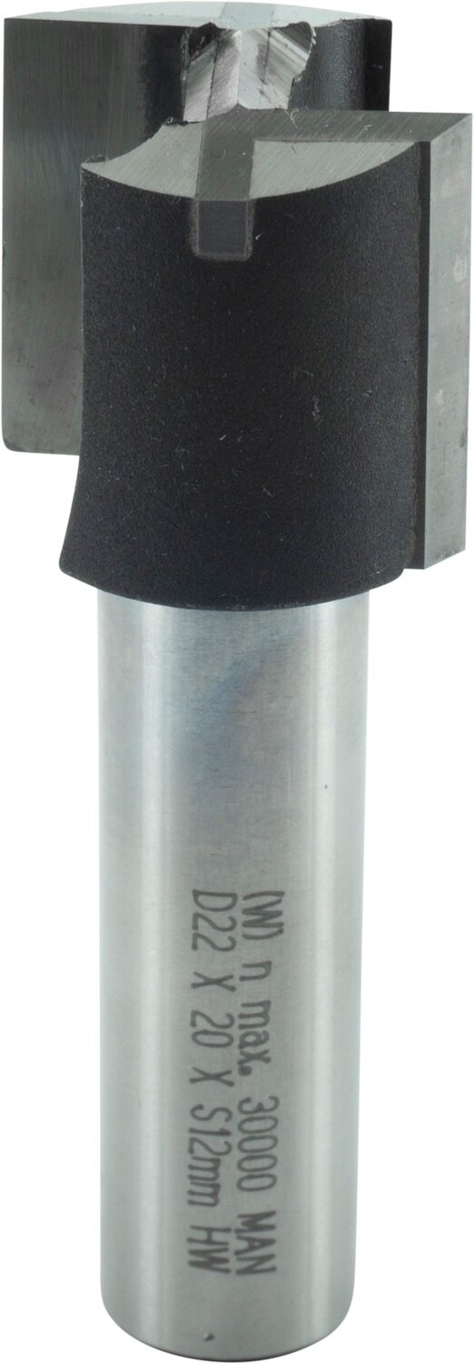 Nutfräser mit Hartmetall-Bohrschneide D 22mm NL 20mm GL 60mm S 12mm SL 40mm       (ENT)