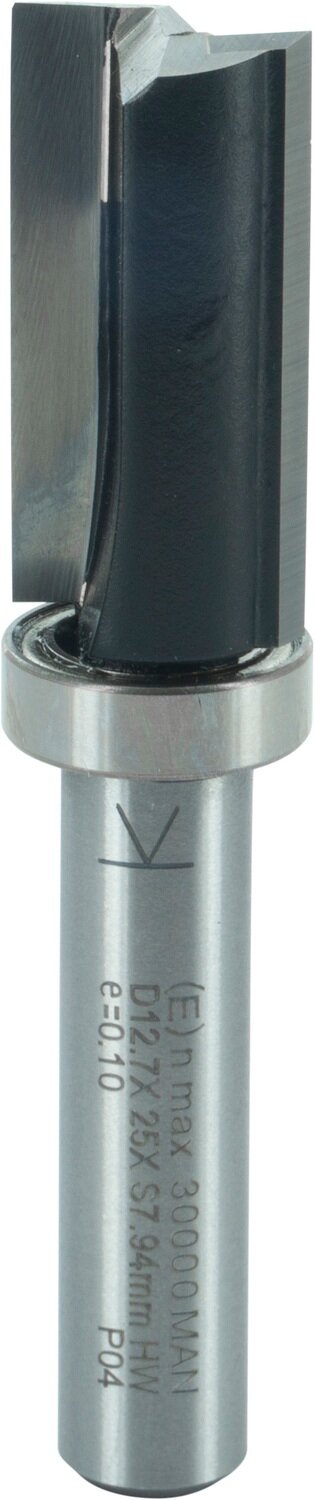 Bündigfräser mit Kugellager am Schaft  D 12,7mm NL 25mm GL 62mm S 8mm SL 32mm       (ENT)
