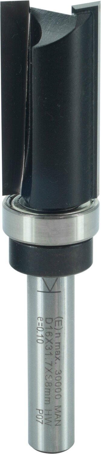 Bündigfräser mit Kugellager am Schaft  D 16mm NL 32mm GL 77mm S 8mm SL 32mm       (ENT)