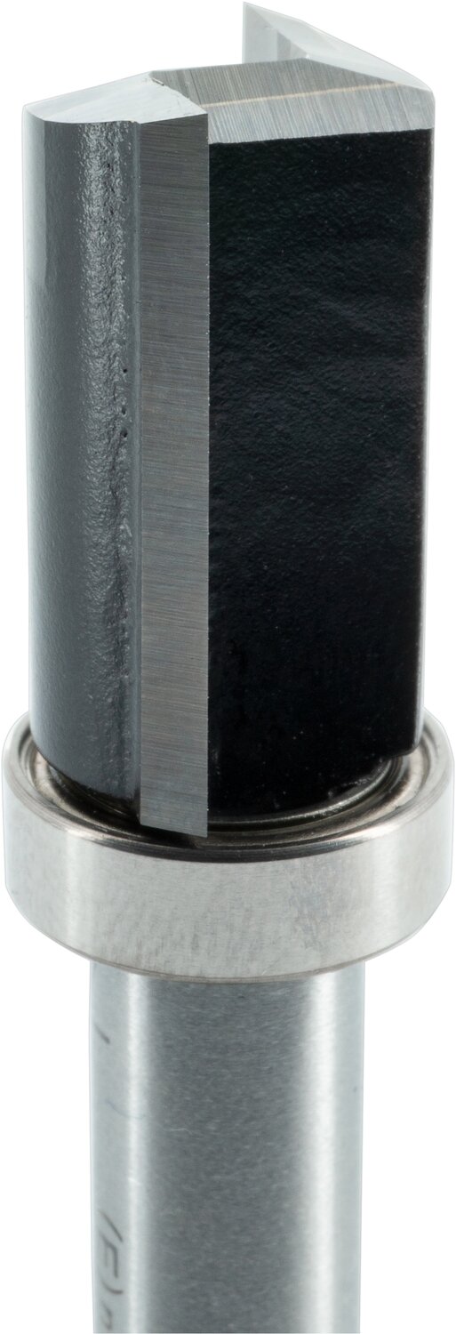 Bündigfräser mit Bohrschneide und Kugellager am Schaft D 12,7mm NL 19mm GL 55mm S 8mm SL 32mm       (ENT)