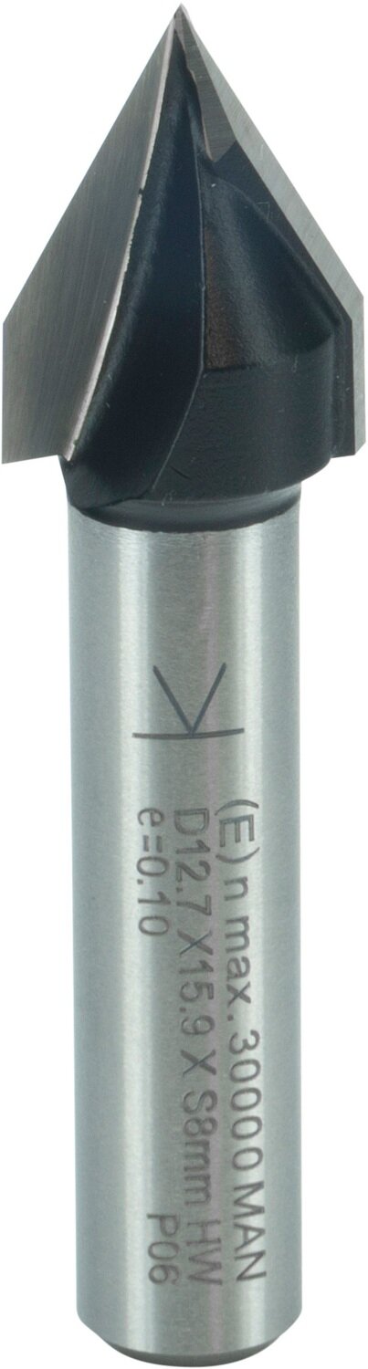 V-Nut- und Schriftenfräser für V-Nuten und Ziernuten E 60° D 12,7mm NL 15,9mm S 8mm SL 32mm       (ENT)