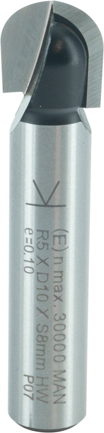 Hohlkehlfräser bohr- und umfangschneidend R 5mm D 10mm NL 9,5mm S 8mm SL 32mm       (ENT)