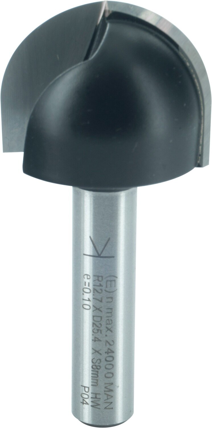 Hohlkehlfräser bohr- und umfangschneidend R 12,7mm D 25,4mm NL 19mm S 8mm SL 32mm       (ENT)