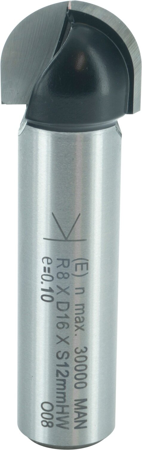 Hohlkehlfräser bohr- und umfangschneidend R 8mm D 16mm NL 12mm S 12mm SL 40mm       (ENT)