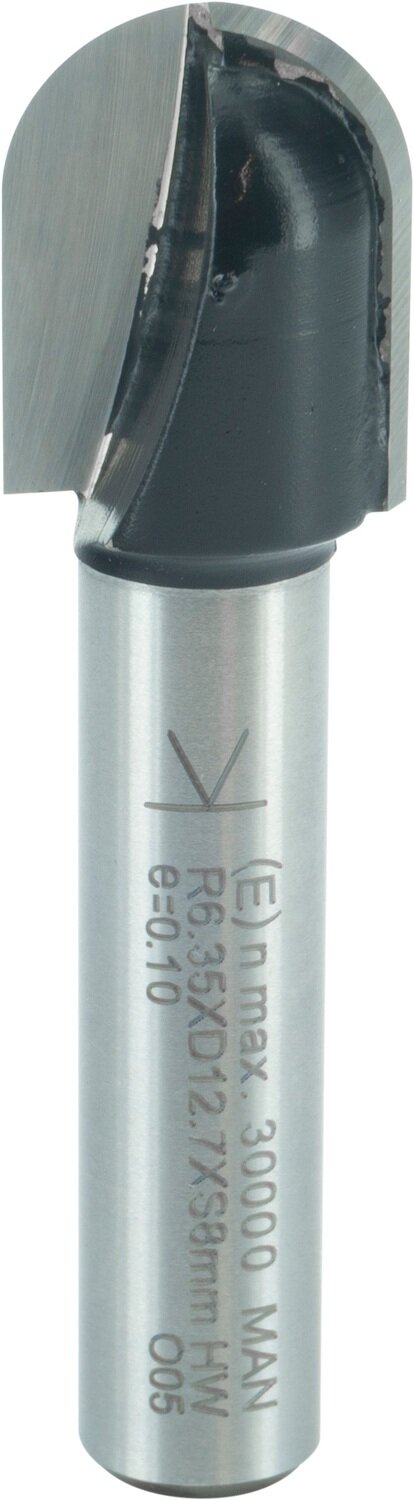 Wasserrinnenfräser Lange Ausführung R 6,35mm D 12,7mm NL 15,9mm S 8mm SL 32mm       (ENT)