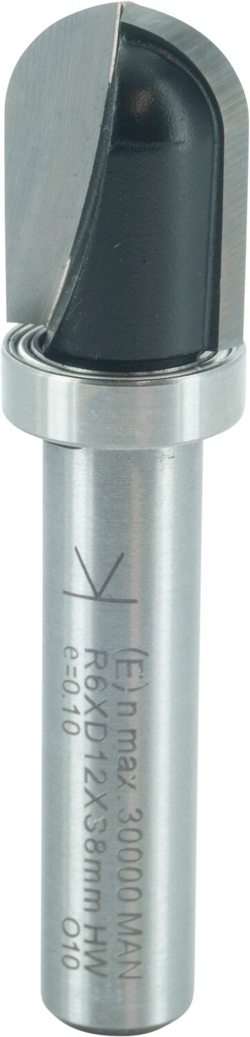 Wasserrinnenfräser Lange Ausführung mit Kugellager am Schaft R 6mm D 12mm NL 16mm S 8mm SL 32mm       (ENT)