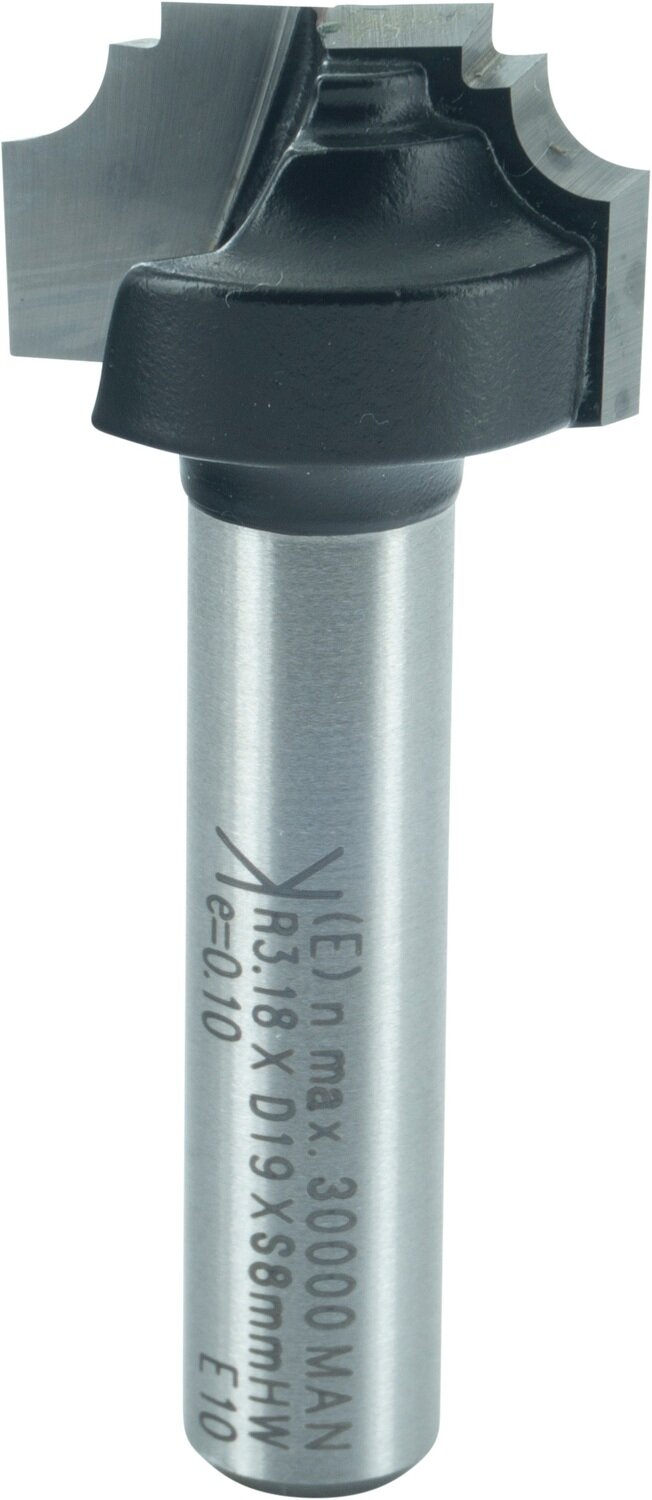 Nutenprofilfräser umfang- und stirnschneidend D 19,05mm NL 11,11mm R 3,2mm S 8mm SL 32mm       (ENT)