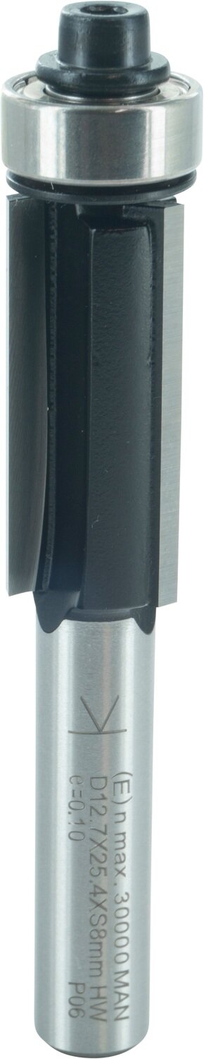 Bündigfräser mit Kugellager D 12,7mm NL 25,4mm GL 68mm S 8mm SL 32mm       (ENT)